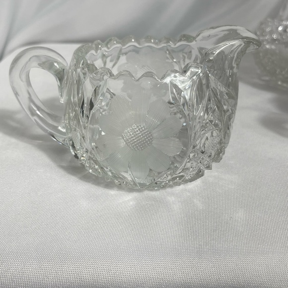 Antique American Brilliant Period Cut
Crystal Glass Sugar & Creamer Set
W/Dish - Picture 7 of 14